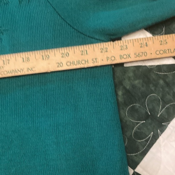Alfred Dunner pullover sweater cardigan vintage green women’s XL made in USA - Picture 6 of 8
